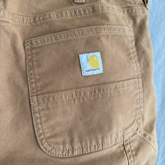 Carhartt Rugged Flex Canvas Work Pants Brown Carpenter Utility Relaxed Fit Sz 10 - Picture 5 of 13